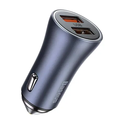 Baseus TZCCJD-A0G Golden Contactor Pro Nabíječka do auta 40W šedá / 2x USB-A / 1m USB-C kabel