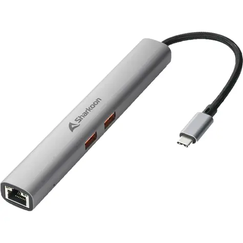 Sharkoon OfficePal Combo Adapter / dokovací adaptér / 1x HDMI 4K@60Hz / 2x USB-A / 2x USB-C / 1x RJ-45