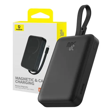 Baseus P1002210B113-00 Magnetic Mini černá / Powerbanka / 10000mAh / USB-C / MagSafe / 30W