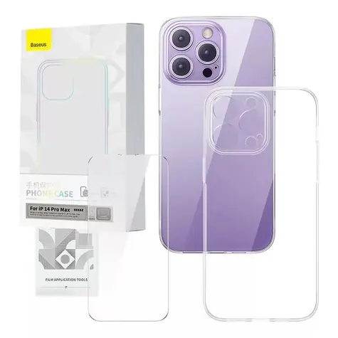 Baseus P60112202201-03 Corning Pouzdro pro Apple iPhone 14 Pro Max čirá / + tvrzené sklo