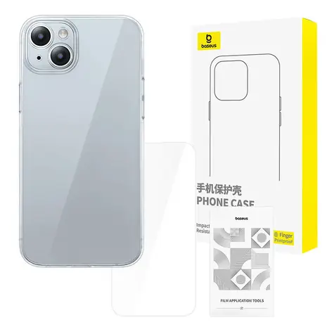 Baseus P60115400201-00 Pouzdro pro Apple iPhone 15 čirá / + tvrzené sklo