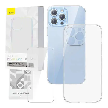 Baseus P60112201201-02 Corning Pouzdro pro Apple iPhone 13 Pro Max čirá / + tvrzené sklo