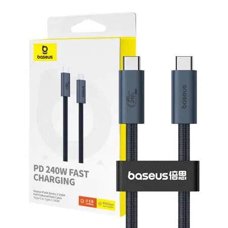 Baseus P10311803111-00 Flash Rychlonabíjecí kabel USB-C (M) - USB-C (M) 1m (240W) černá