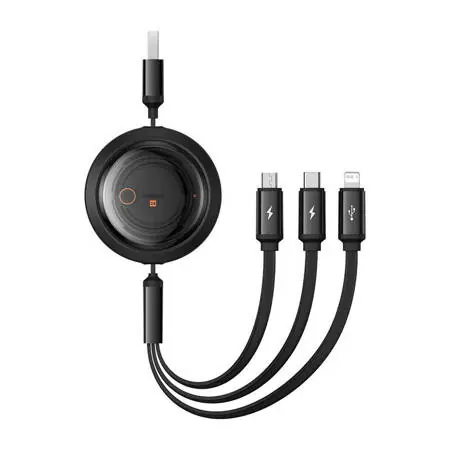 Baseus P10368700111-02 Rychlonabíjecí kabel 3v1 USB-A - microUSB & USB-C & Lightning (3.5A) 1.1m černá