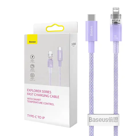 Baseus CATS010205 Rychlonabíjecí kabel USB-C (M) - Lightning (M) 1m 20W fialová