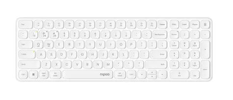 Rapoo E9310M Multi-mode bílá / Bezdrátová klávesnice / 2.4 GHz / BT 4.0 a 5.0 / ultra-tenká / 2x AAA baterie