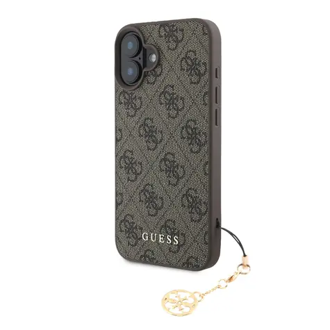 Guess 4G Charm Zadní Kryt pro Apple iPhone 16 Plus Tone on Tone hnědá