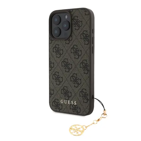Guess 4G Charm Zadní Kryt pro Apple iPhone 16 Pro Max Tone on Tone hnědá
