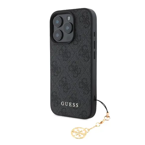 Guess 4G Charm Zadní Kryt pro Apple iPhone 16 Pro Max Tone on Tone šedá