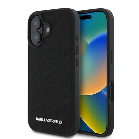 Karl Lagerfeld PU Quilted Pattern Zadní Kryt pro Apple iPhone 16 černá