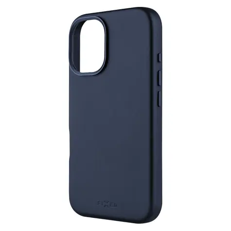 FIXED Kožený zadní kryt MagLeather s podporou MagSafe pro Apple iPhone 16 modrý / doprodej