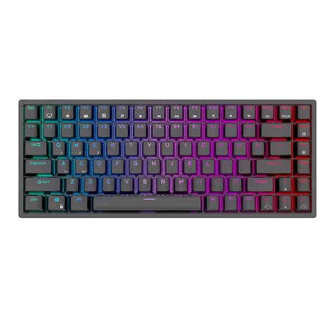 Royal Kludge RK84 RGB hnědé spínače černá / Bezdrátová klávesnice / mechanická / 2.4GHz & BT & USB / US Layout