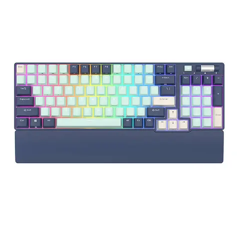Royal Kludge RK96 RGB hnědé spínače modrá / Bezdrátová klávesnice / mechanická / 2.4GHz & USB / US Layout
