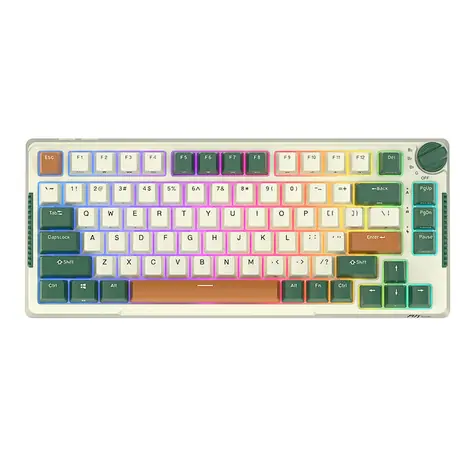 Royal Kludge RKH81 RGB nebesky modré spínače zelená / Bezdrátová klávesnice / mechanická / BT & USB / US Layout