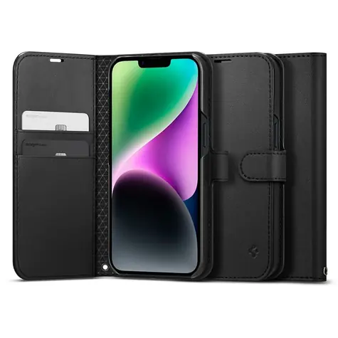 Spigen Wallet S Pouzdro typu peněženka pro Apple iPhone 14 černá