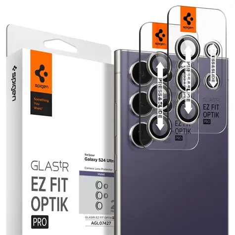 Spigen Glass tR EZ Fit Optik Pro ochranné sklo na fotoaparát  pro Samsung Galaxy S24 Ultra fialová 2ks