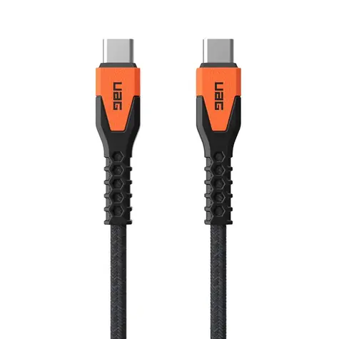 UAG Rugged Kevlar Datový a nabíjecí kabel USB-C (M) - USB-C (M) 1.5m černo-oranžová BULK