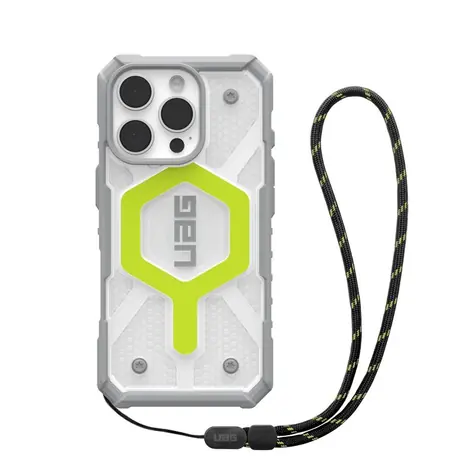 UAG Pathfinder Clear Magsafe ochranný kryt pro Apple iPhone 16 Pro active neon lanyard