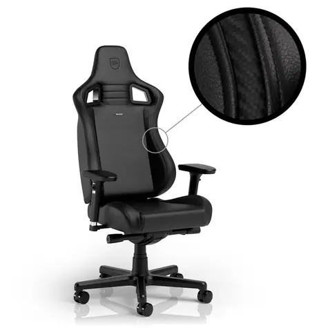 noblechairs EPIC Compact černá / Herní židle / syntetická kůže / nastavitelná / pojezdová kolečka / nosnost 120 kg 