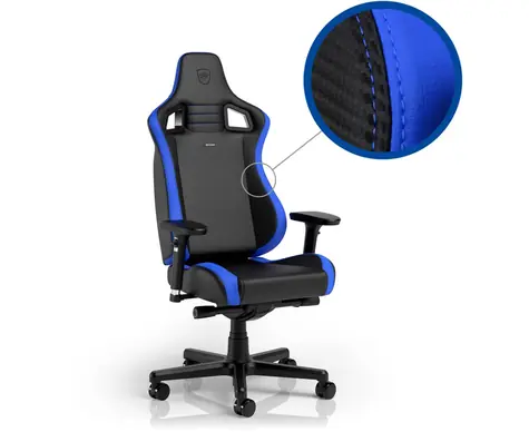 noblechairs EPIC Compact černo-modrá / Herní židle / syntetická kůže / nastavitelná / pojezdová kolečka / nosnost 120 kg