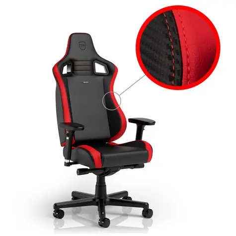noblechairs EPIC Compact černo-červená / Herní židle / syntetická kůže / nastavitelná / pojezdová kolečka / nosnost 120 