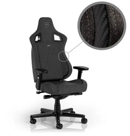 noblechairs EPIC Compact TX šedá / Herní židle / tkanina / nastavitelná / pojezdová kolečka / nosnost 120 kg 