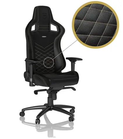 noblechairs EPIC černo-zlatá / Herní židle / syntetická kůže / nastavitelná / pojezdová kolečka / nosnost 120 kg 