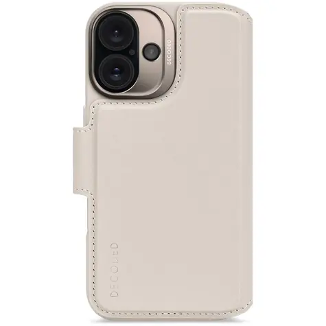 Decoded Leather Detachable Wallet odnímatelné kožené pouzdro pro Apple iPhone 16 béžová