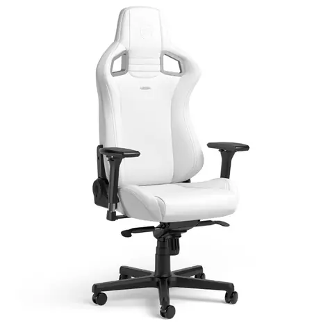 noblechairs EPIC White Edition / Herní židle / syntetická kůže / nastavitelná / pojezdová kolečka / nosnost 120 kg 