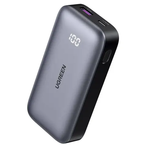 UGREEN Two-way Fast Charging Power Bank / Powerbanka / 10000 mAh / 30W / 1x USB-C / 1x USB-A / šedá