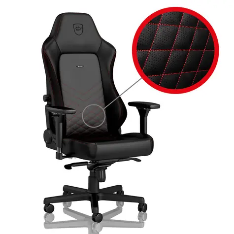 noblechairs HERO čeno-červená / Herní židle / syntetická kůže / nastavitelná / pojízdná kolečká / nosnost 150 kg 