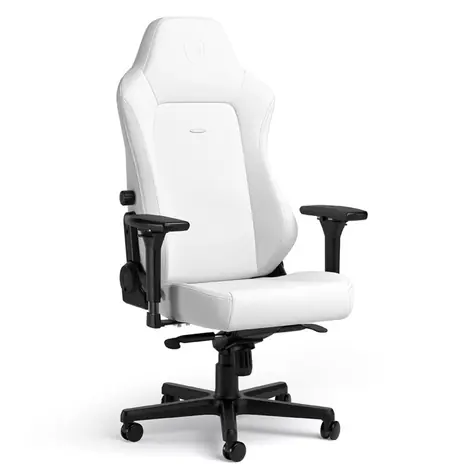 noblechairs HERO White Edition / Herní židle / syntetická kůže / nastavitelná / pojízdná kolečka / nosnost 150 kg 
