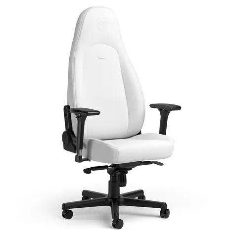 noblechairs ICON White Edition / Herní židle / syntetická kůže / nastavitelná / pojízdná kolečka / nosnost 150 kg  