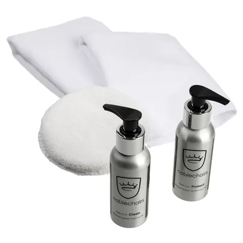 noblechairs Čistící a pečující sada 100 ml / 1x leštící houba / 2x hadřík z mikrovlákna 