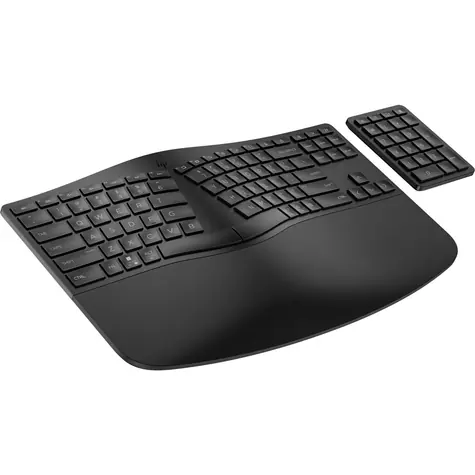 HP 965 Ergonomic černá / bezdrátová klávesnice / nůžkové klávesy / USB / Bluetooth / US Layout / numerický blok