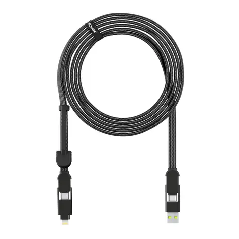 Rolling Square inCharge XL 3m černá / nabíjecí a datový kabel 6v1 / USB / USB-C / Lightning / MicroUSB / 100W