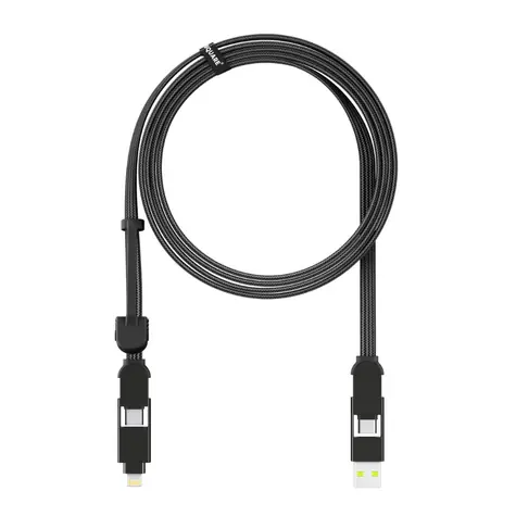 Rolling Square inCharge XL 2m černá / nabíjecí a datový kabel 6v1 / USB / USB-C / Lightning / MicroUSB / 100W
