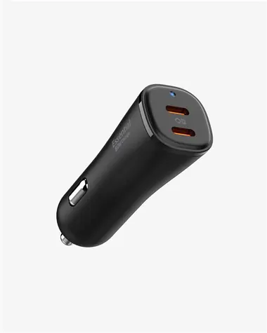 Spigen ArcStation Essential 50W černá / nabíječka do auta / 2x USB-C / PD / QC 