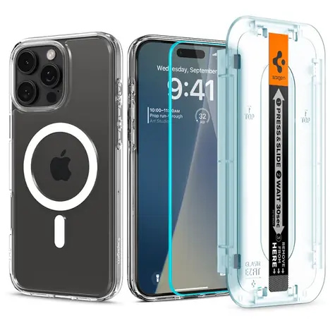 Spigen Ultra Hybrid MagSafe ochranný kryt + Glass tR EZ Fit pro Apple iPhone 16 Pro Max 