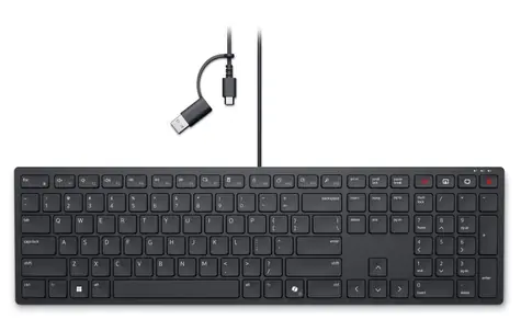 DELL KB525C černá / drátová klávesnice / USB-A + USB-C / US Layout 