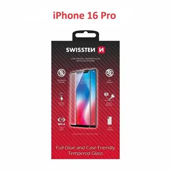 SWISSTEN FULL FLUE COLOR FRAME CASE FRIENDLY ochranné sklo pro Apple iPhone 16 Pro černá