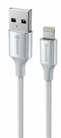 SWISSTEN TEXTILE II datový kabel USB - Lightning 1.5m bílá