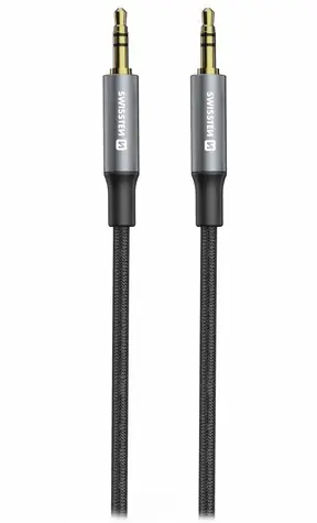 SWISSTEN TEXTILE propojovací audio kabel Jack 3.5mm (M) - Jack 3.5mm (M) 1.5m černá
