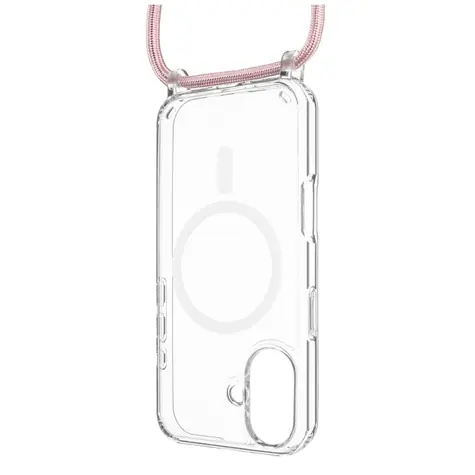 FIXED Pouzdro MagPure Neck s růžovou šňůrkou na krk pro Apple iPhone 16 Plus
