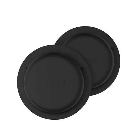 FIXED Silikonové nalepovací pouzdro Silky Sticker pro Apple AirTag double pack černé
