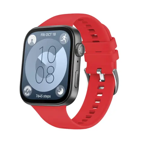 FIXED Silikonový řemínek Silicone Strap pro Huawei Watch FIT 3 červený