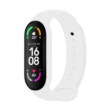 FIXED Silikonový řemínek Silicone Strap pro Xiaomi Band 7/ Mi Band 6/ Mi Band 5 bílý