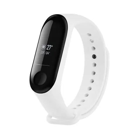 FIXED Silikonový řemínek Silicone Strap pro Xiaomi Mi Band 3/4 bílý