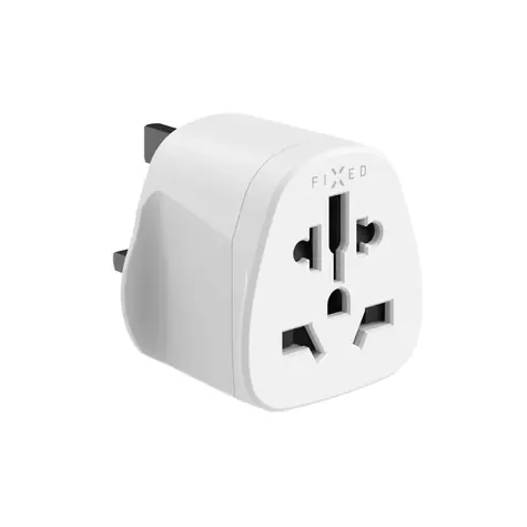 FIXED Adaptér UK Adapter pro zapojení UK US AUS nabíječek do UK zásuvek bílý