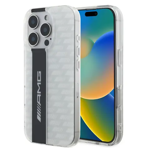 AMG Carbon Pattern Zadní Kryt pro Apple iPhone 16 Pro bílá